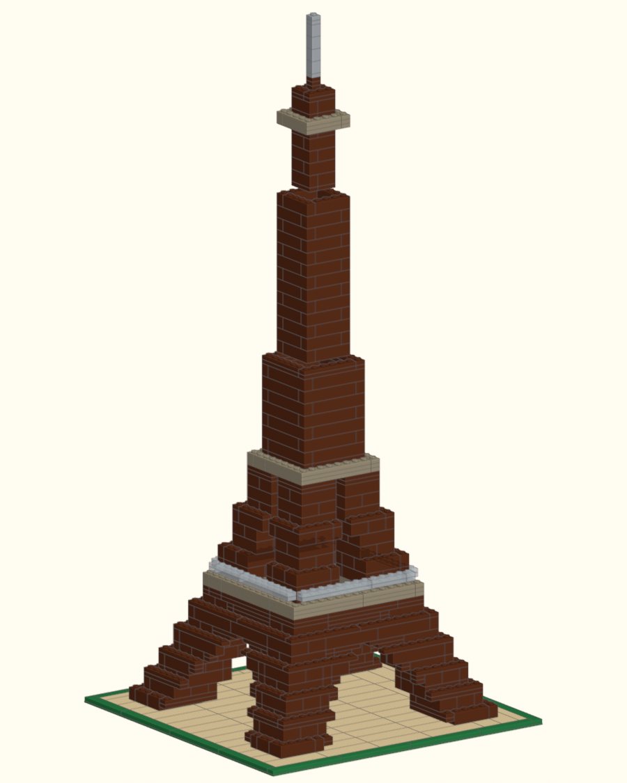 The Eiffel Tower as a brick model.